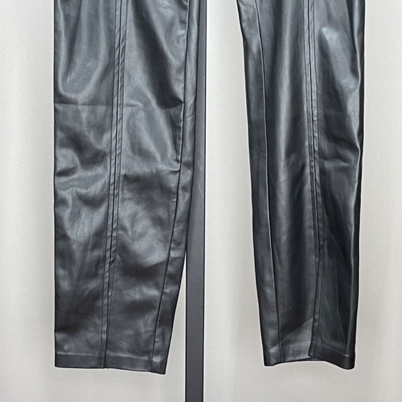 NEW Jason Wu Pants Womens Medium black faux leather skinny designer moto - Picture 3 of 10
